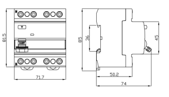 VDE KEMA Certified RCCB Circuit Breaker 6kV Rated Service Impulse Withstand Voltage 3