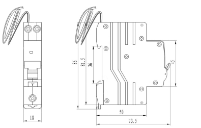 GFCI Din Rail Circuit Breaker 15A 10kA Interrupt Rating 1