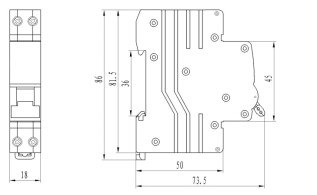 VF003 NF Certified Miniature Circuit Breaker MCBs With 10000 Electrical Life Rated Voltage Ue 230/400V ~ 240/415V 1