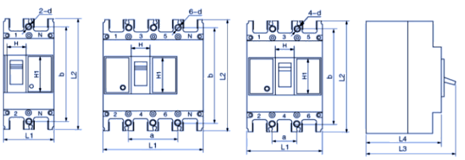 MCCB Molded Case Circuit Breakers 63A 125A 250A 400A 630A 800A DC 250V And Below 1